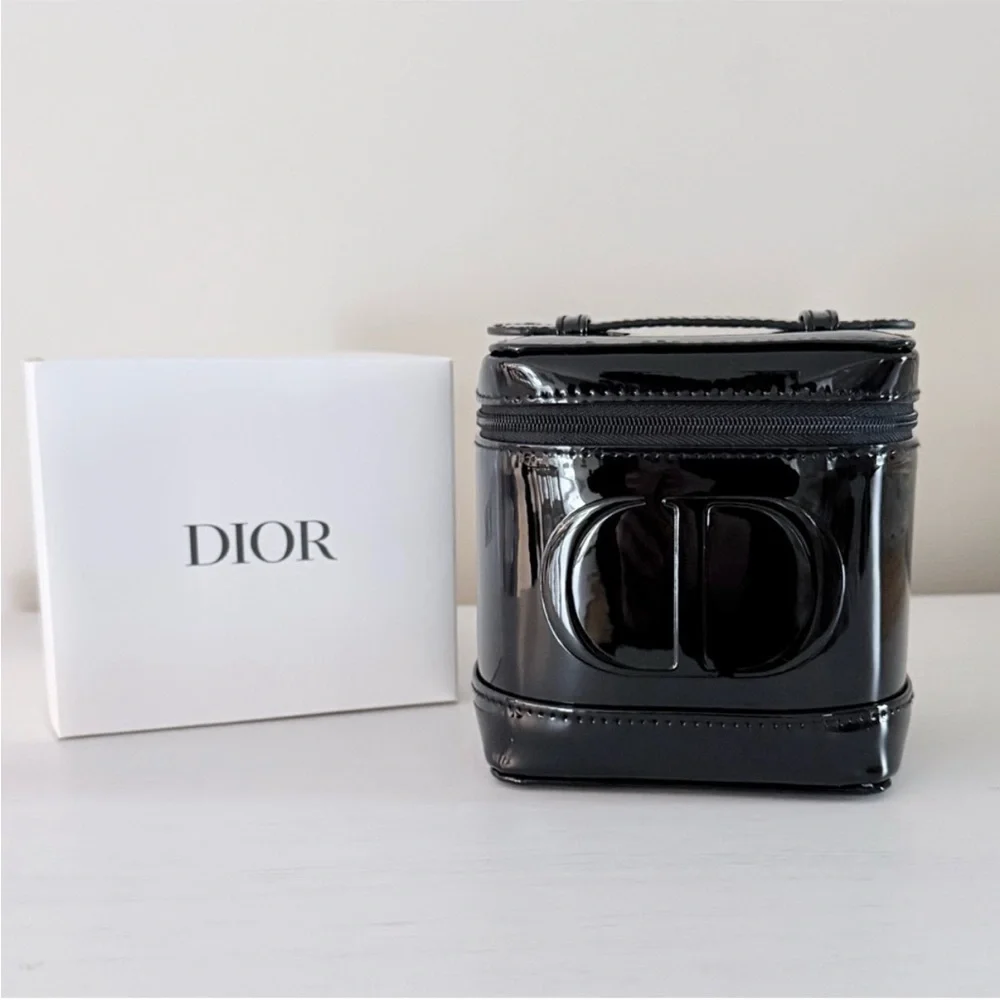 Dior Beauty Black Patent Vanity Case Bag